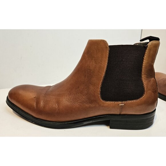 Men’s Kenneth Cole Brown Leather Chelsea Boots Men’s 7.5 - Picture 2 of 12